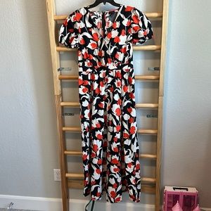 Who What Wear capped sleeve long dress Sz M